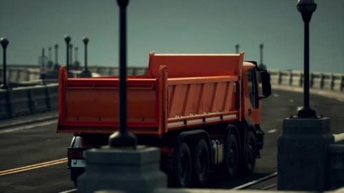 Videohive - Big Lorry Truck on the Bridge - 36343628