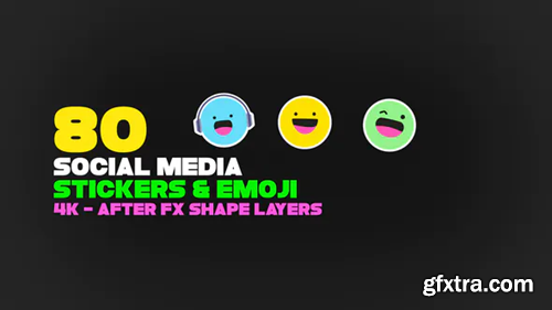 Videohive Emoji And Social Media Stickers 4K Pack 36353407