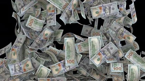 Videohive - Falling US Dollar Bills Money Transition - 36389897
