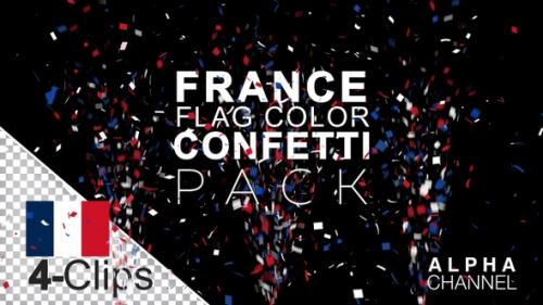 Videohive - France Flag Color Celebration Confetti Pack - 36393073