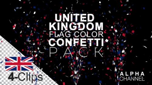 Videohive - United Kingdom Flag Color Celebration Confetti PacK - 36395602