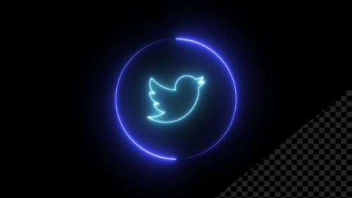 Videohive - Neon Twitter Icon Alpha V1 - 36344807