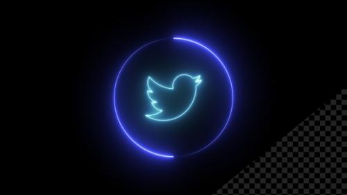 Videohive - Neon Twitter Icon Alpha V2 - 36377691