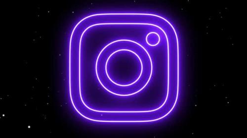Videohive - Neon Instagram Social Media Icon - 36378016