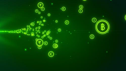 Videohive - Digital Global Currency Icons Flying V7 - 36398768