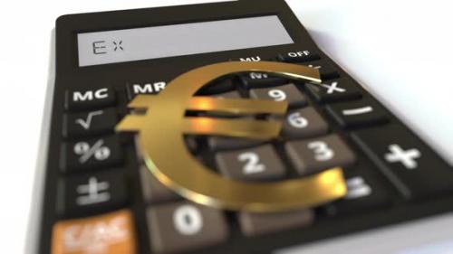 Videohive - Euro Currency Symbol on the Keys and EXCHANGE Text on Calculator - 36407144
