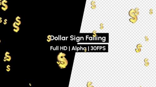 Videohive - Golden Dollar Currency Signs Falling Down - 36399541