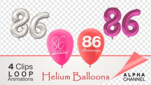 Videohive - 86 Anniversary Celebration Helium Balloons Pack - 36400861