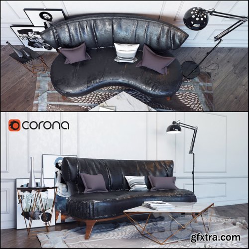 Decorative set Loft with a sofa Flexform