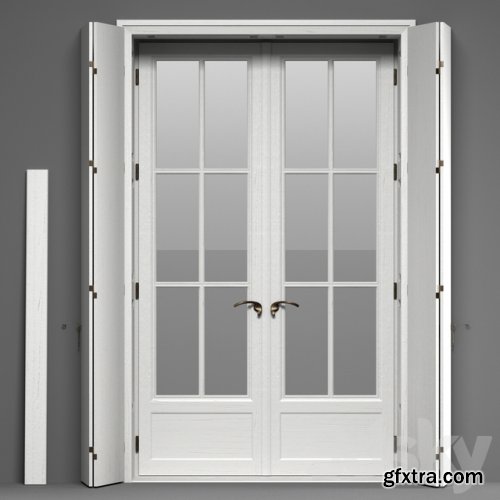 Double Glass Doors with shutters