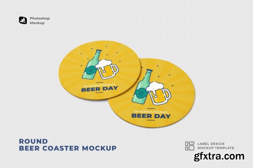 CreativeMarket - Round Beer Coaster Mockup 6926270