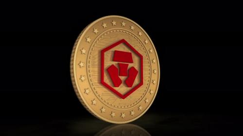 Videohive - Crypto.com CRO cryptocurrency golden coin 3d - 36402000