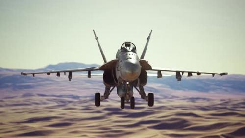 Videohive - American Military Plane Over the Desert - 36404978