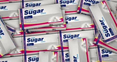 Videohive - Sugar cubes pack box production - 36390497