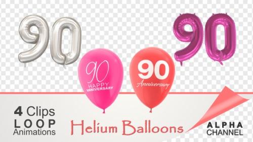 Videohive - 90 Anniversary Celebration Helium Balloons Pack - 36402110