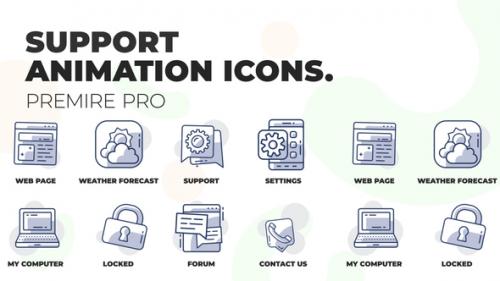 Videohive - My computer and support - Animation Icons (MOGRT) - 36355364