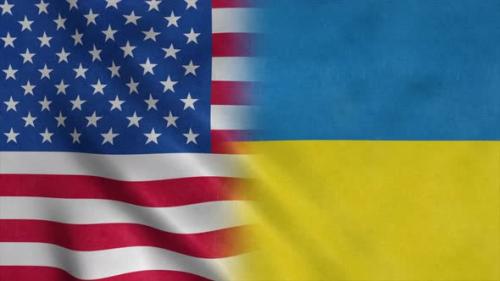 Videohive - United States and Ukraine Flags Background Diplomatic and Economic Relations - 36460079