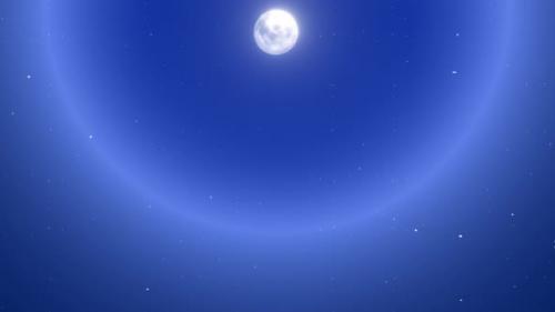 Videohive - moon halo in the night sky - 36426174