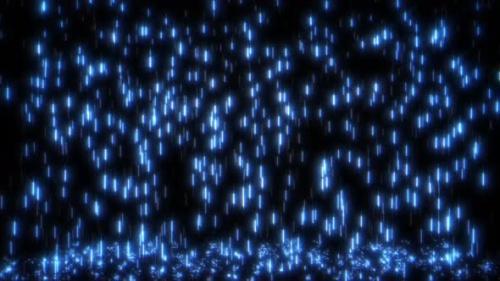 Videohive - Glowing Blue Rain Floor Background Loop - 36427124