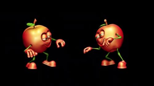 Videohive - Fun Apples Looped Dance with Alpha Channel and Shadow - 36420970