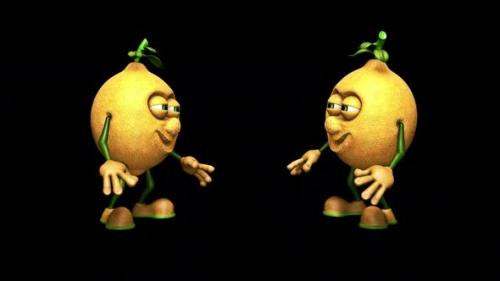 Videohive - Fun Lemons Looped Dance with Alpha Channel and Shadow - 36421001