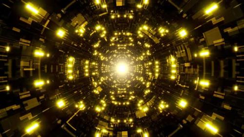Videohive - Golden Yellow Technology Tunnel - 36536588