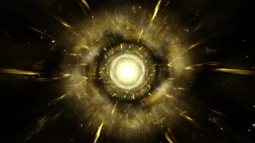 Videohive - Gold Flare Nebula Cloud Tunnel - 36594932