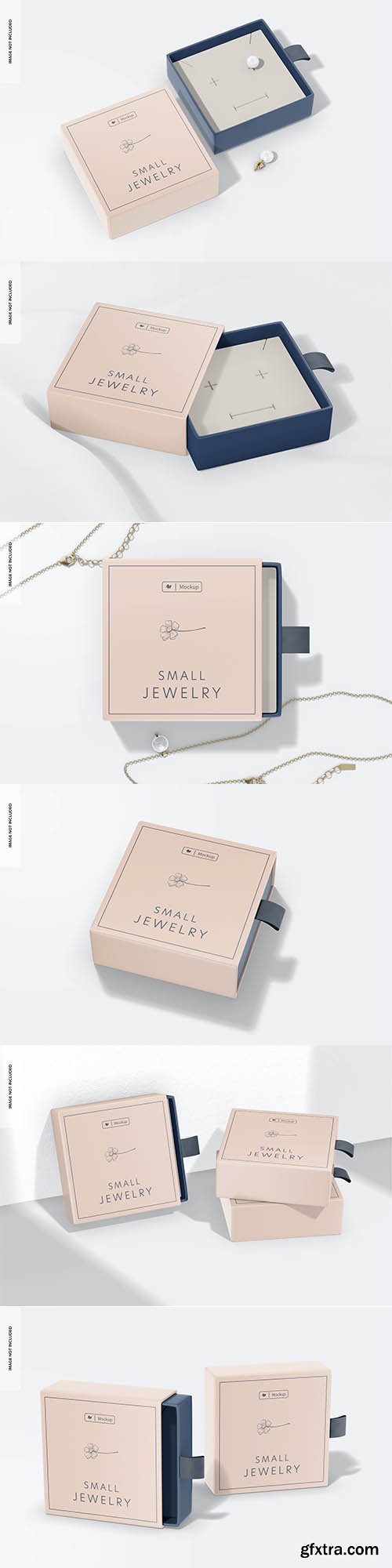 Small jewelry paper box mockup
