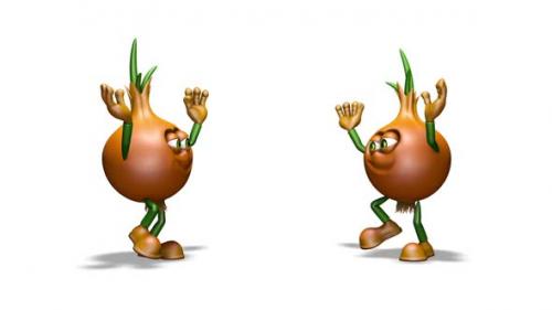 Videohive - Comic Onions Looped Dance on White Background - 36645229