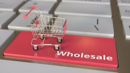 Videohive - Wholesale Text on Keyboard and Boxes in Shopping Cart - 36605355