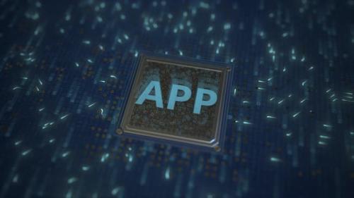 Videohive - APP Text on a Computer Chip - 36605631