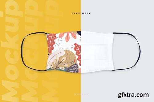Cotton Face Mask Mockup Template