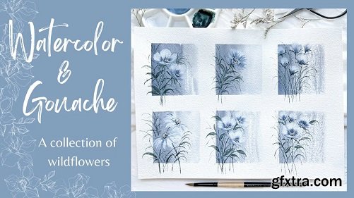 Watercolor & Gouache: A collection of wildflowers