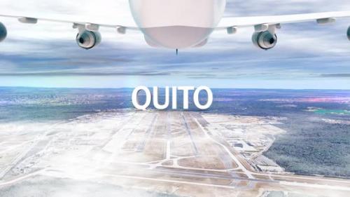 Videohive - Commercial Airplane Over Clouds Arriving City Quito - 36658452