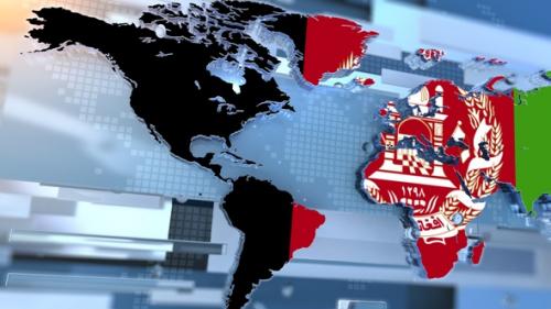 Videohive - Afghanistan Flag Inside The Shape Of World Map Transition - 36661784