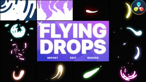 Videohive - Flying Drops | DaVinci Resolve - 36335557