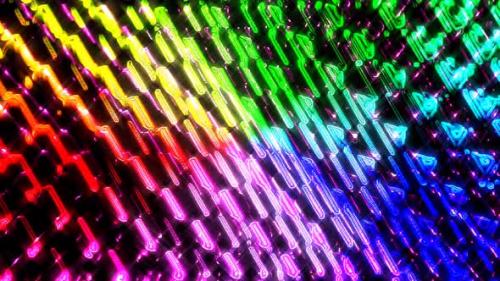 Videohive - bright full color glowing glowing stripes wave for background - 36721081