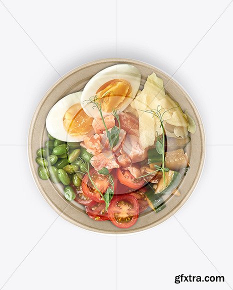 Paper Bowl With Tuna Salad Mockup 95409