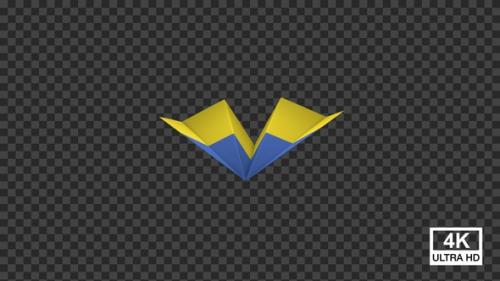 Videohive - Paper Airplane Of Ukraine Flag V3 - 36736592