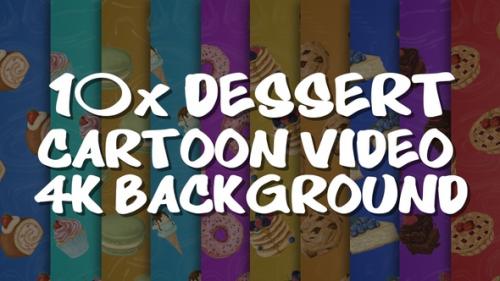 Videohive - 10x Dessert Cartoon 4K Video Background - 36737093