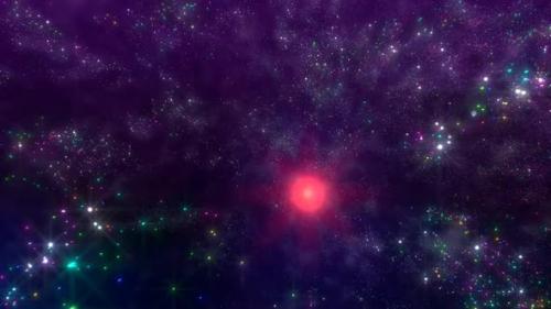 Videohive - Colorful Galaxy Space Travel Stars Moving Loop Background - 36739394