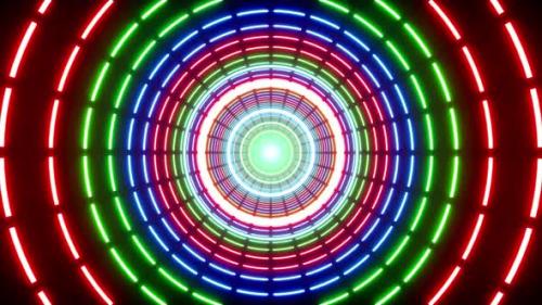 Videohive - Flashing Colorful Dashed Circle VJ Light - 36743105