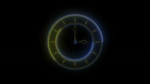 Videohive - Loopable Neon Clock - 36720779