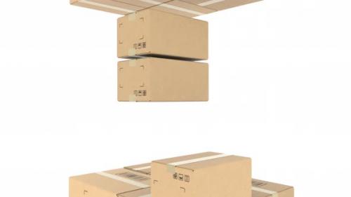 Videohive - Stack of Falling Cartons - 36721334