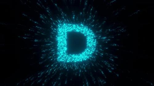 Videohive - D Letter With Futuristic Particles 4k - 36722743