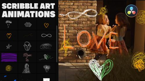 Videohive - Scribble Art Animations for DaVinci Resolve - 36768145