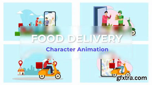 Videohive Food Delivery Explainer And Animated Scene Pack 36813248