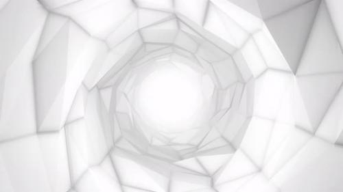 Videohive - White Low Poly Tunnel Loop - 36784744
