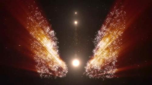 Videohive - Space Particle Glowing Wings Motion Loop Background - 36788111