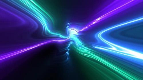 Videohive - Abstract Hologram Neon Wavy Background 4K 07 - 36804619